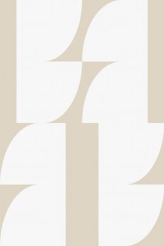 Moderne abstracte minimalistische geometrische vormen in beige en wit 7 van Dina Dankers