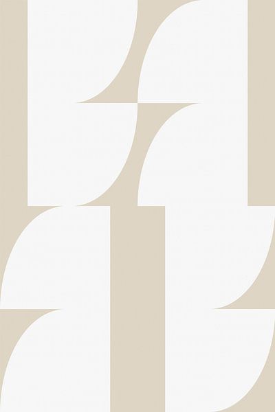 Moderne abstracte minimalistische geometrische vormen in beige en wit 7 van Dina Dankers