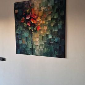 Kundenfoto: Blütenblatt-Patchwork-Welle von Kunst Laune, als ArtFrame