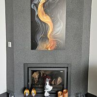 Klantfoto: zwart-goud-zilver van Gelissen Artworks, op aluminium