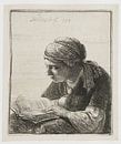 Femme de lecture, Rembrandt van Rijn par Ed z'n Schets Aperçu