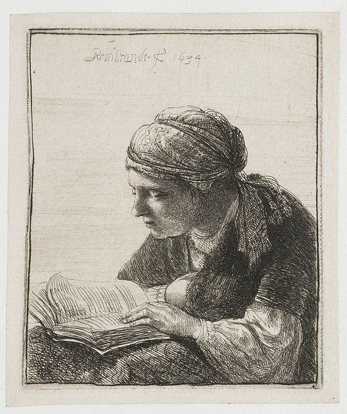 Femme de lecture, Rembrandt van Rijn par Ed z'n Schets