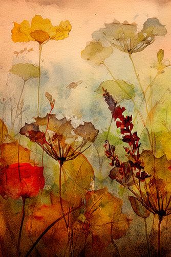 Dromerige Botanische kunst: Zomerse Border met wilde grassen