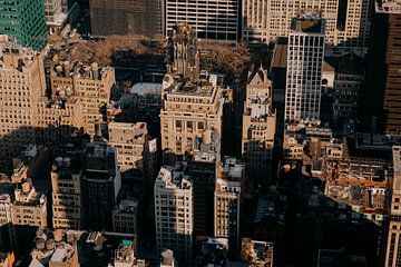 Manhattan New York city wolken krabbers van bovenaf van Joyce van Doorn