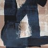 Gewoon bruin en indigo 2 | Expressief minimalistisch abstract van Menega Sabidussi