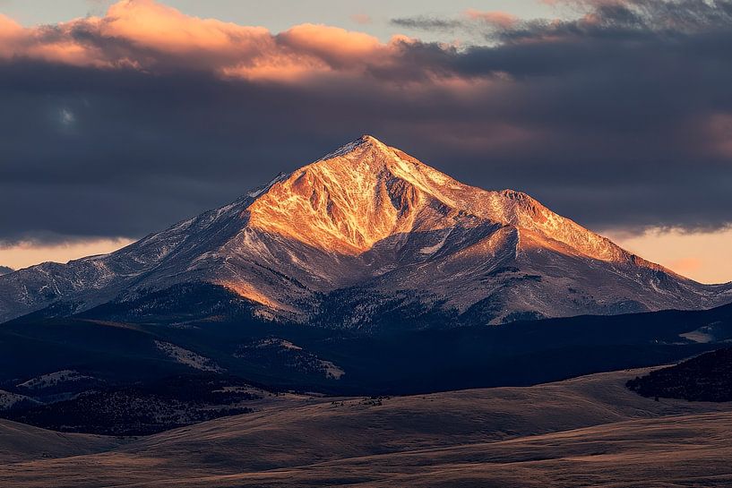 Mountain landscape at sunset by Poster Art Shop