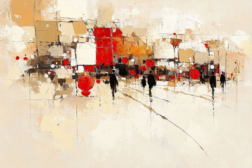 Red Abstract City by Zen and More