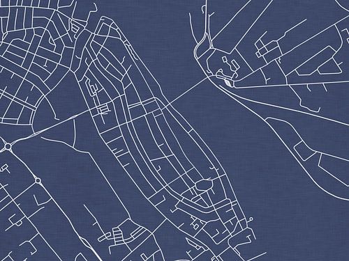 Kaart van Kampen Centrum in Royaal Blauw