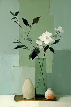 Minimalismus in Creme und Grün Nr. 2 von Studio BB