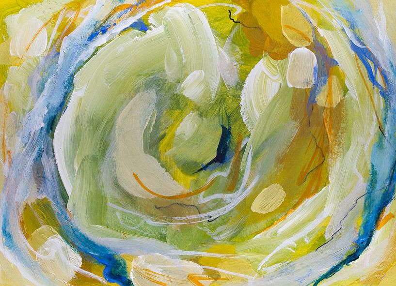 Green Vision - a dashing abstract painting in fresh colours by QEIMOY