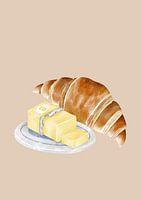Die goldene Stunde mit einem Croissant