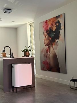 Klantfoto: Kleurrijk modern en abstract portret van Carla Van Iersel