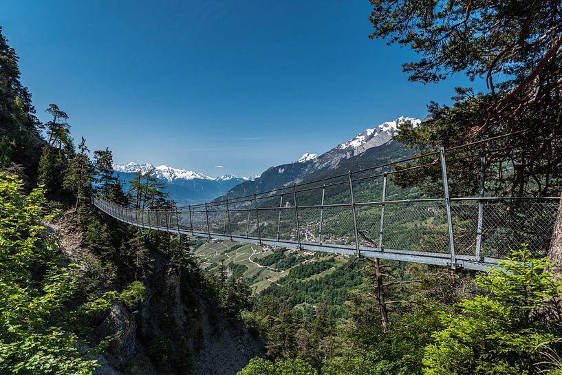 Suspension bridge, Bisse Torrent-Neuf Switserland by Ingrid Aanen