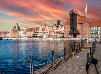 Uitzicht op de Kontor in Gdansk, Polen