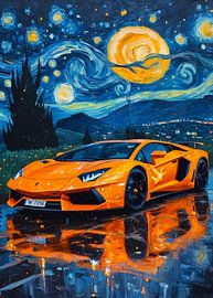 La nuit étoilée Lamborghini Aventador Orange