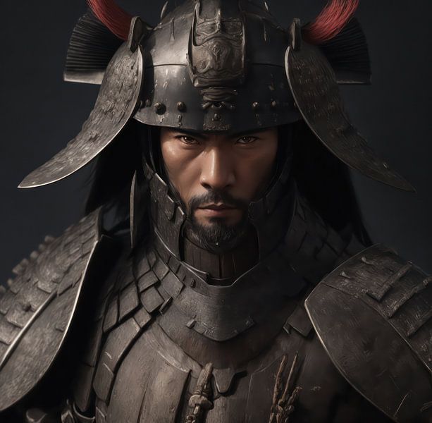 Samurai in armour a portrait. by Brian Morgan