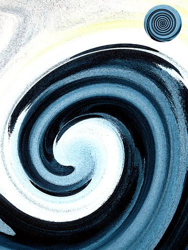 Spirales et silhouettes dans des tons bleus – La géométrie du devenir 03