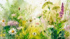 Fleurs sauvages d'été au bord de la route - 2 sur Studio Pieternel