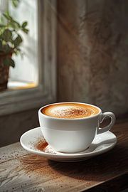 drink a cup of coffee or cappuccino