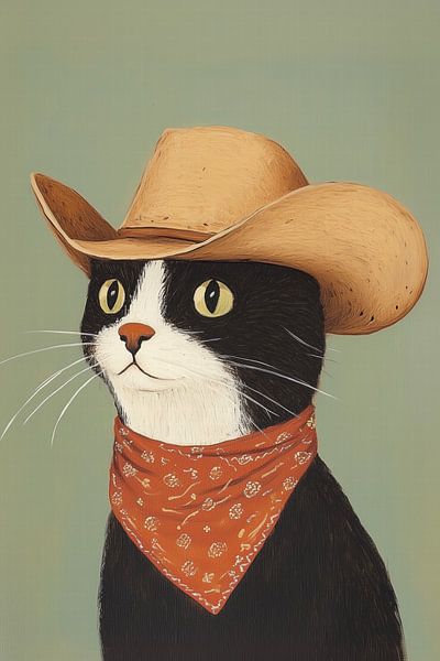 Cowboy Black Cat par Melloi Art Prints