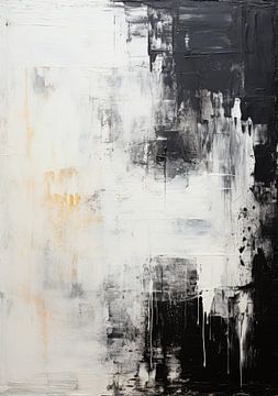 Peinture abstraite Impression d'art Moderne Noir Blanc sur Niklas Maximilian