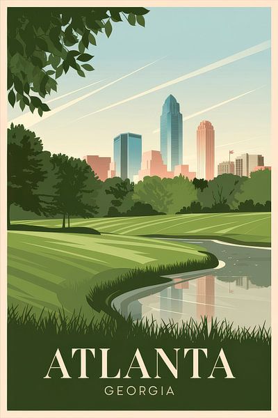Atlanta, Georgia Vintage Reisposter van Poster Art Shop