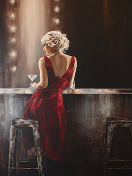 Lady in Red | Frau im roten Kleid