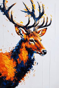 Abstract schilderij van hert van Art & Soul Creations