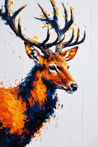 Abstract schilderij van hert