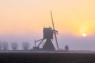 Niederholland, Mühle im Nebel von Paul Begijn Miniaturansicht
