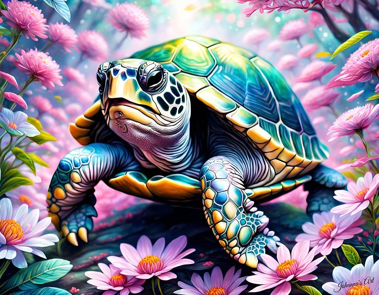 Cute little Turtle -2 by Johannas Art Creations
