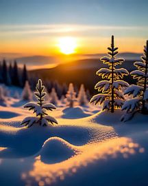 Gold rim over powder snow by Jean Pierre