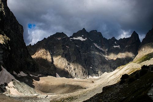 Donkere lucht bergen Ecrins Glacier Noir