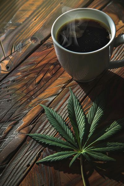 Koffie &amp; cannabis van Poster Art Shop