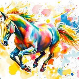 Horse in coloursplash by Linda de Klein
