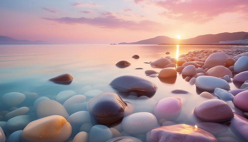 Dreamy stones in the magical coastal light by Lichtermeer