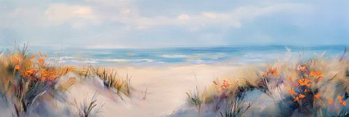 Strandzicht in zacht licht
