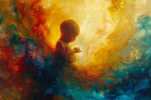 Baby in womb digital image