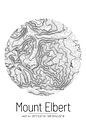 Mount Elbert | Landkarte Topografie (Minimal) von ViaMapia Miniaturansicht