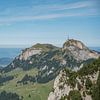 Blick auf den Hohen Kasten, Bregenz  und den Bodensee in den Appenzeller Alpen von Leo Schindzielorz