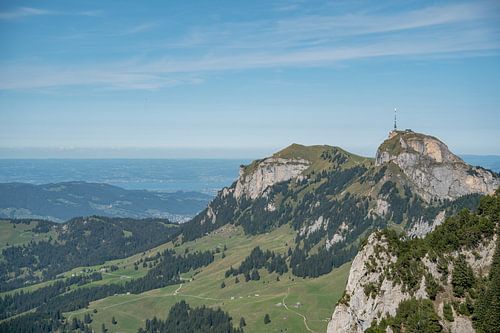 View of the Hoher Kasten, Bregenz and Lake Constance in the Appenzell Alps by Leo Schindzielorz