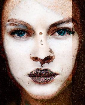 LUXARA Glitter Gaze Portret – Abstracte wanddecoratie