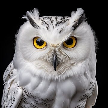 White owl portrait by TheXclusive Art