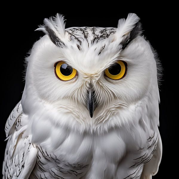 White owl portrait by TheXclusive Art