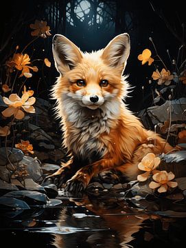 Baby fox by Eva Lee
