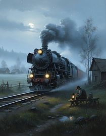 Nachtfahrt durch die stille Landschaft von Regan Frederick