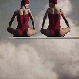 Twee vrouwen op een duikplatform van Jan Keteleer