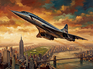 Die Concorde erhebt sich über Manhattan