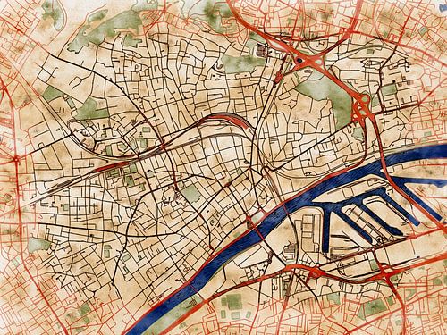 Kaart van Argenteuil in de stijl 'Serene Summer'