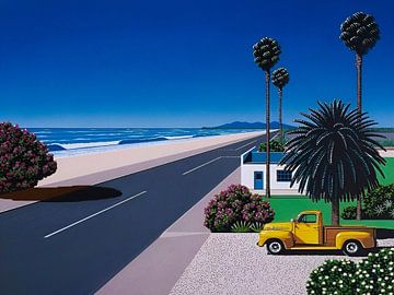 Hiroshi Nagai - City Pop, Gele Auto van Vivanne